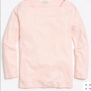 J. Crew Blush Pink Scalloped Boatneck Top NWT